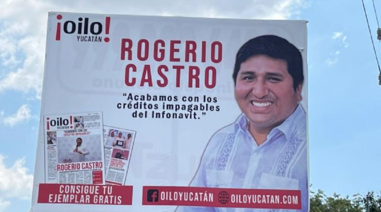 Promoción de la Imagen de Rogerio Castro de Morena en Calles de Mérida Genera Debate Legal